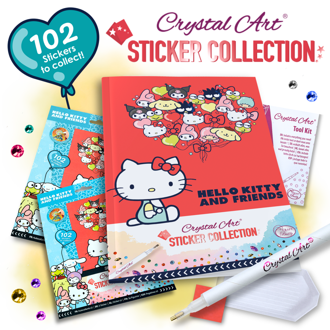 Hello Kitty & Friends Crystal Art Sticker Album - Starter Pack