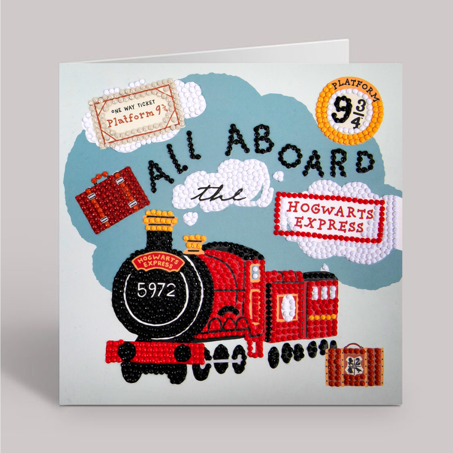 "All Aboard The Hogwarts Express" Harry Potter Crystal Art Card