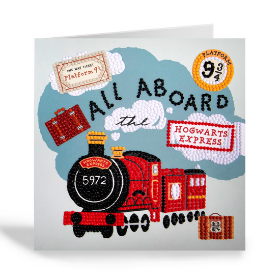 "All Aboard The Hogwarts Express" Harry Potter Crystal Art Card