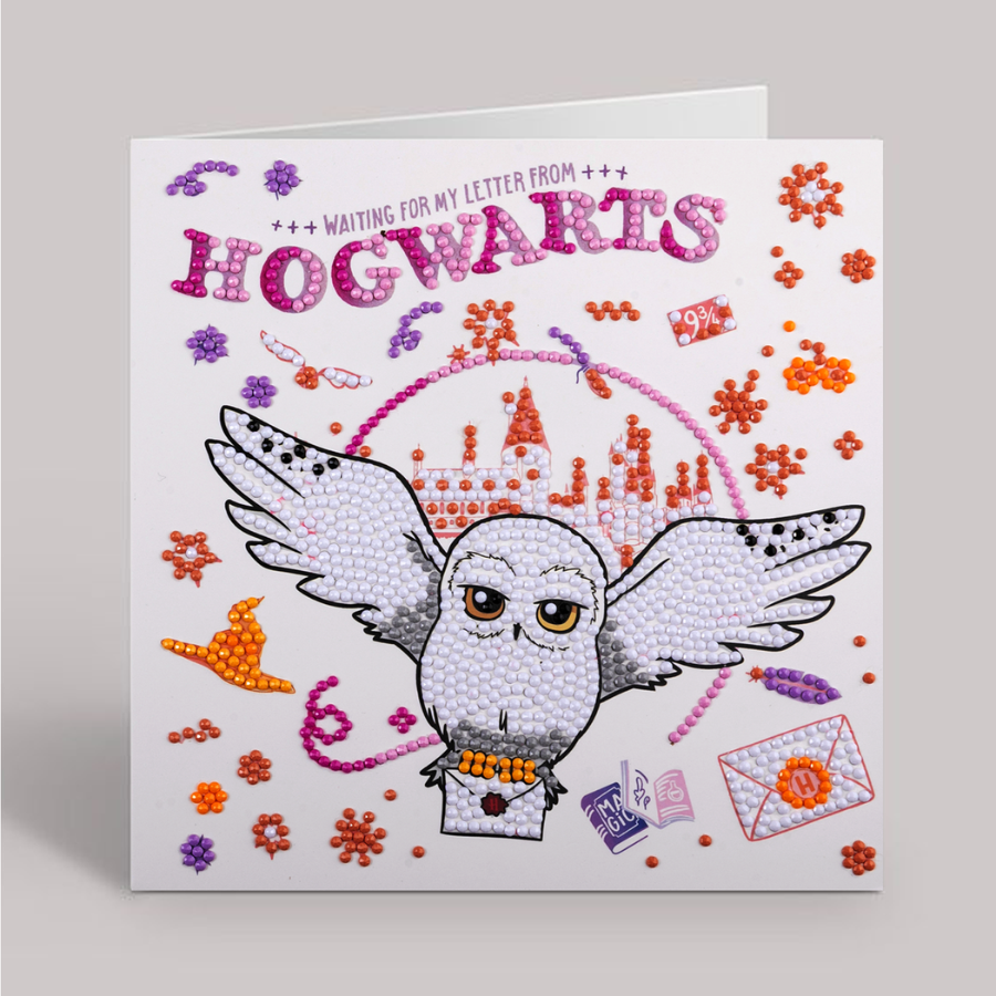 "Hogwarts & Hedwig" Harry Potter Crystal Art Card