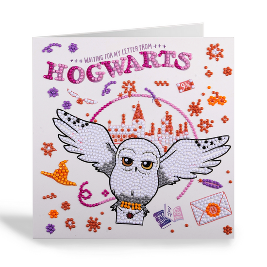 "Hogwarts & Hedwig" Harry Potter Crystal Art Card