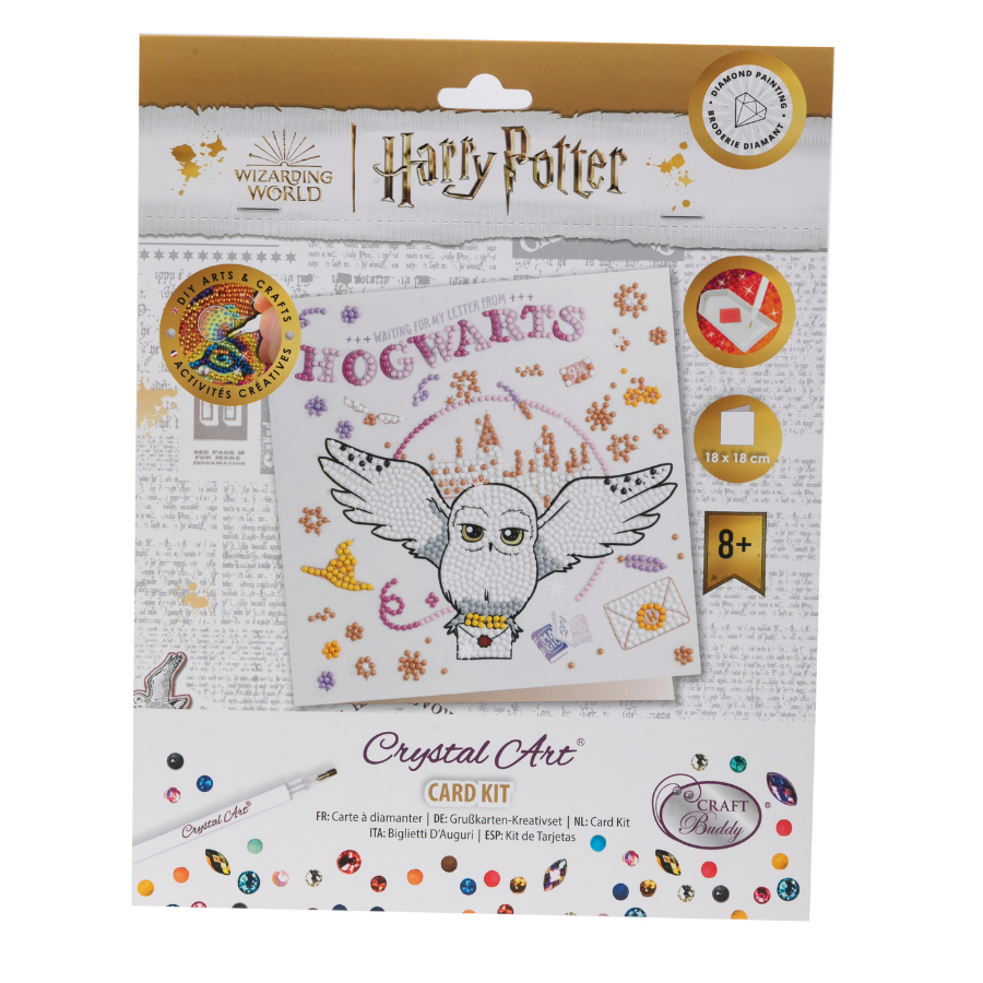 "Hogwarts & Hedwig" Harry Potter Crystal Art Card Front Packaging