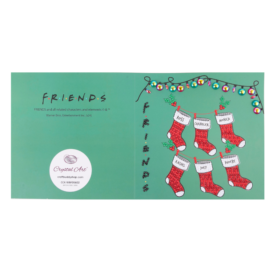 Holiday Cheer Friends Crystal Art Card spread