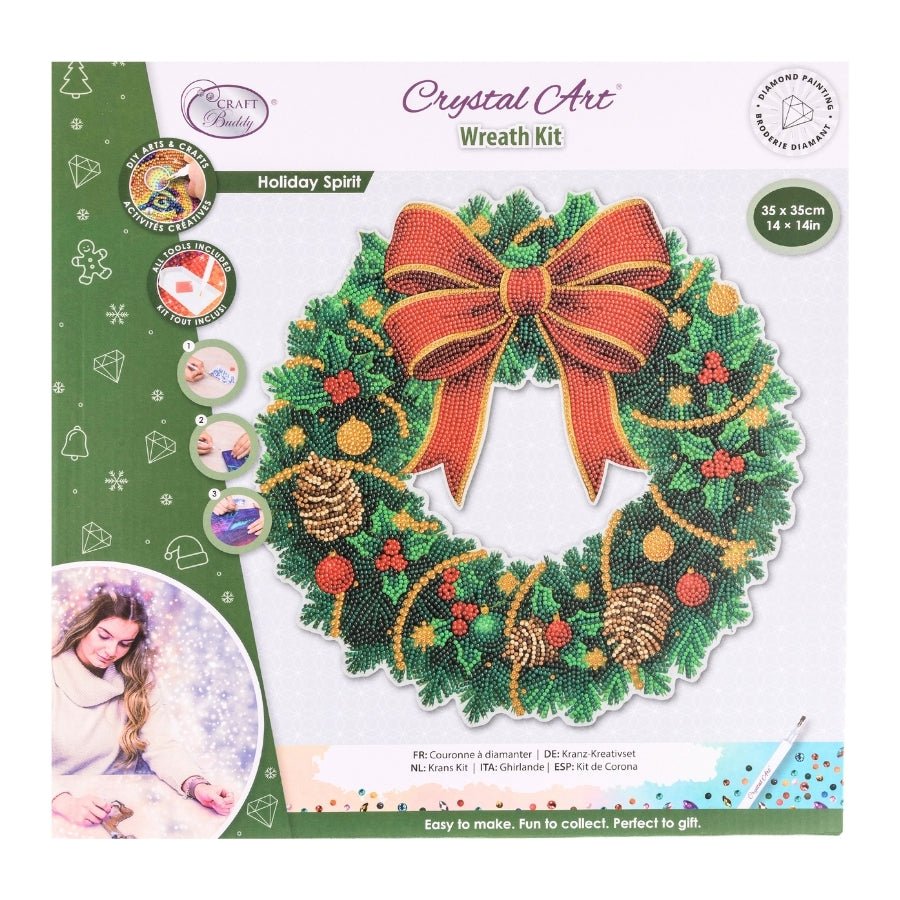 Holiday Spirit Crystal Art Wreath Kit