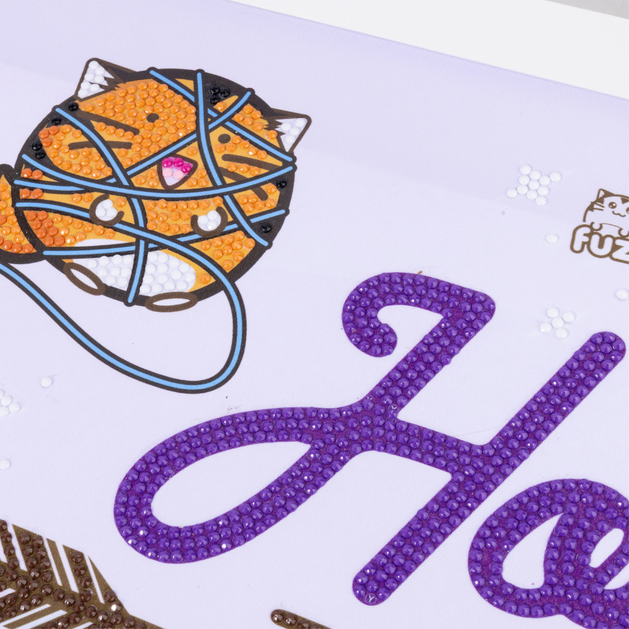 Home Is Where The Cats Are Crystal Art Scroll Kit 40x50cm Fuzzballs