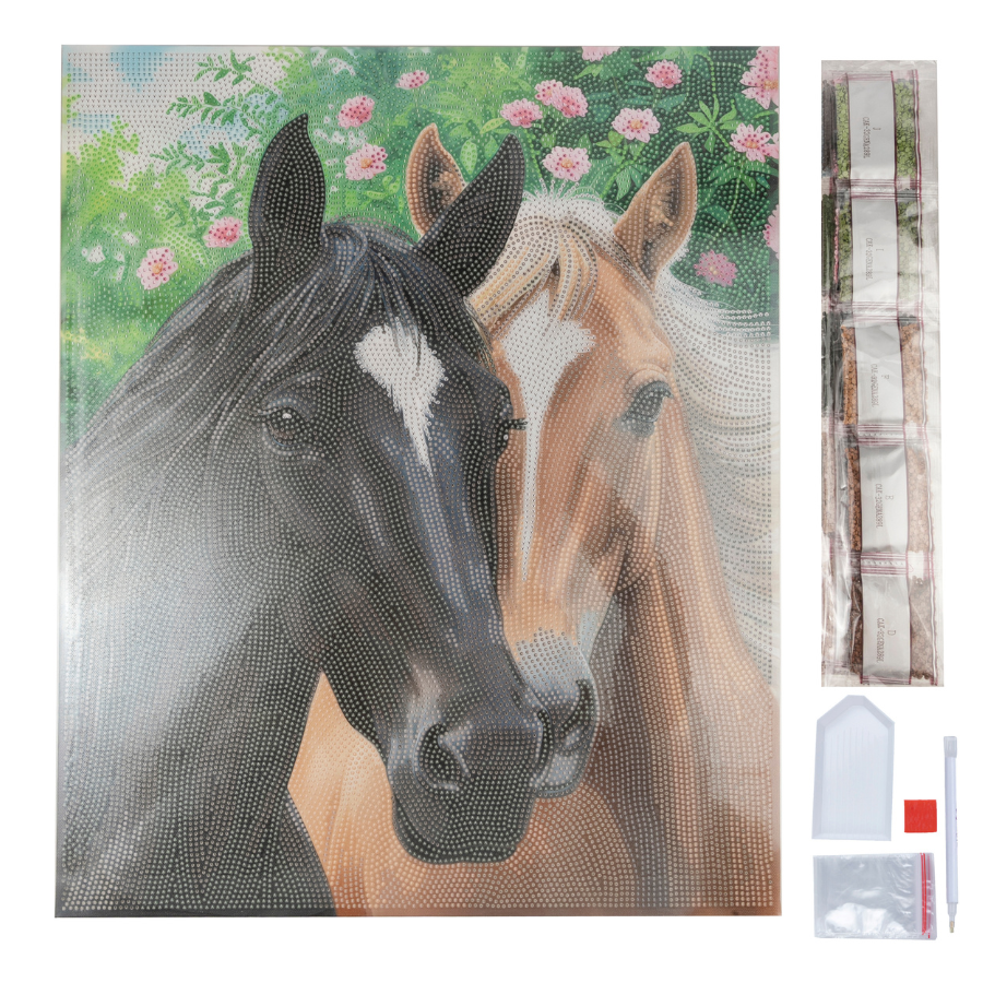 Horses In Harmony Crystal Art Canvas Kit 40x50cm