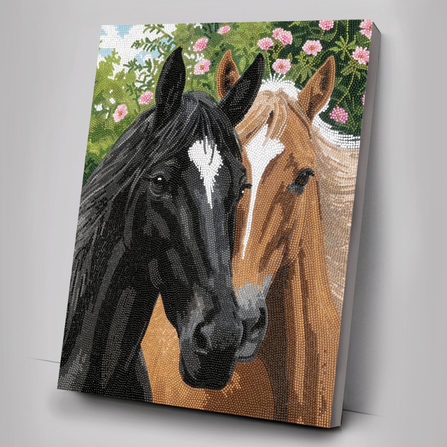 Horses In Harmony Crystal Art Canvas Kit 40x50cm