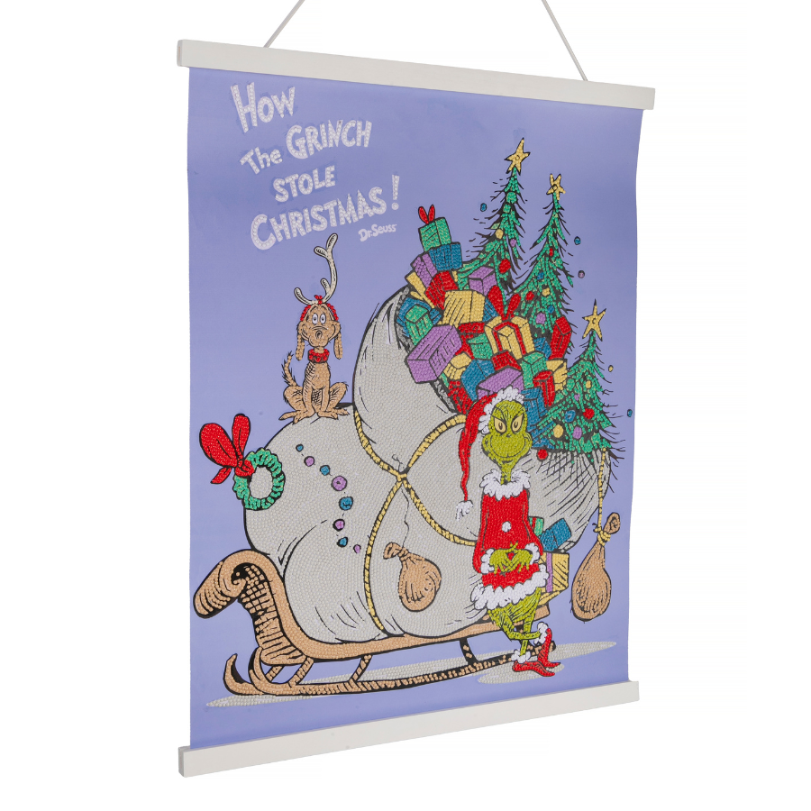 How The Grinch Stole Christmas Crystal Art Scroll Kit angle