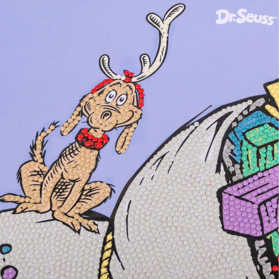 How The Grinch Stole Christmas Crystal Art Scroll Kit closeup