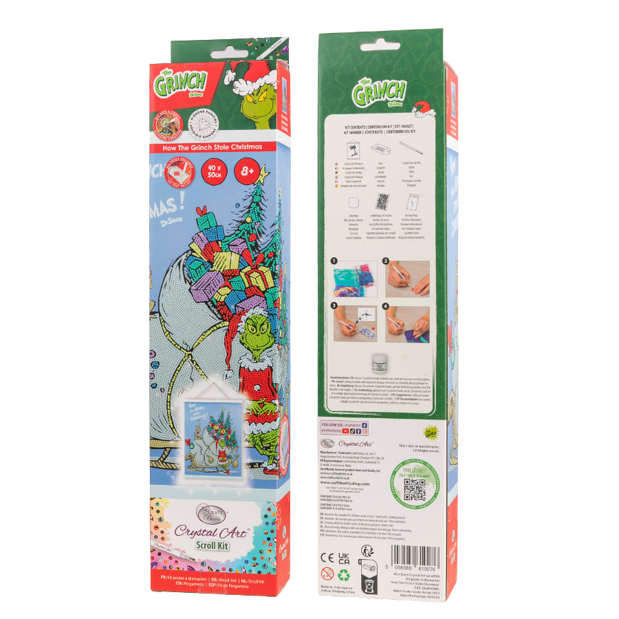 How The Grinch Stole Christmas Crystal Art Scroll Kit pack