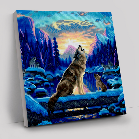 CAK-A67: "Howling Wolves" Framed Crystal Art Kit 30 x 30cm (Medium)