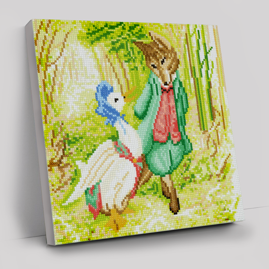 CAK-PRBT30M: Jemima Puddle-Duck and Mr Fox 30x30m Crystal Art Canvas Kit