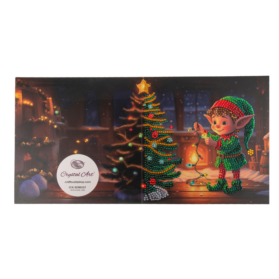 Jolly Elf Crystal Art Card 18x18 card
