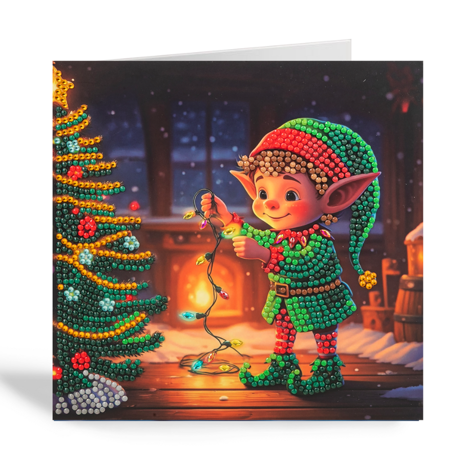 Jolly Elf Crystal Art Card 18x18 complete2