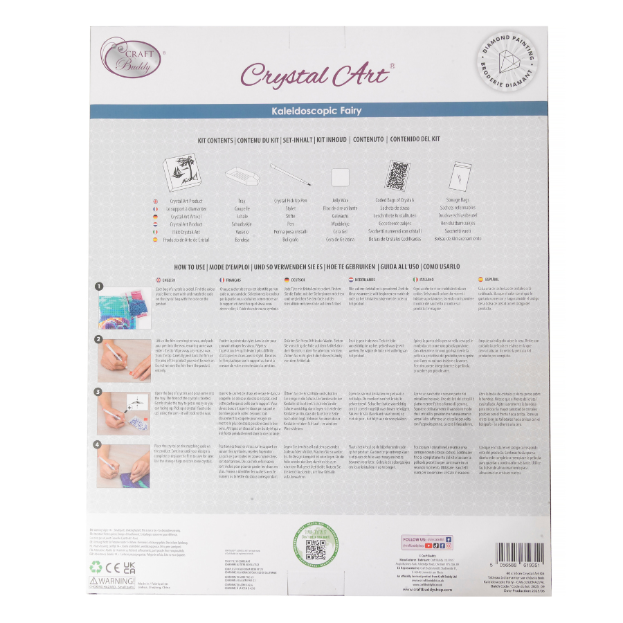 Kaleidoscopic Fairy Crystal Art Canvas Kit 40x50cm