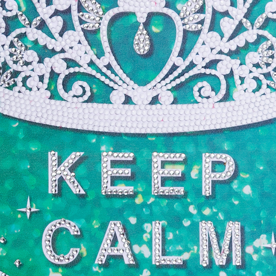 "Keep Calm & Sparkle" Mini Crystal Art Scroll Kit Close Up