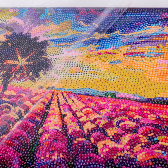 “Lavender Field” Crystal Art Canvas 30x30cm Before