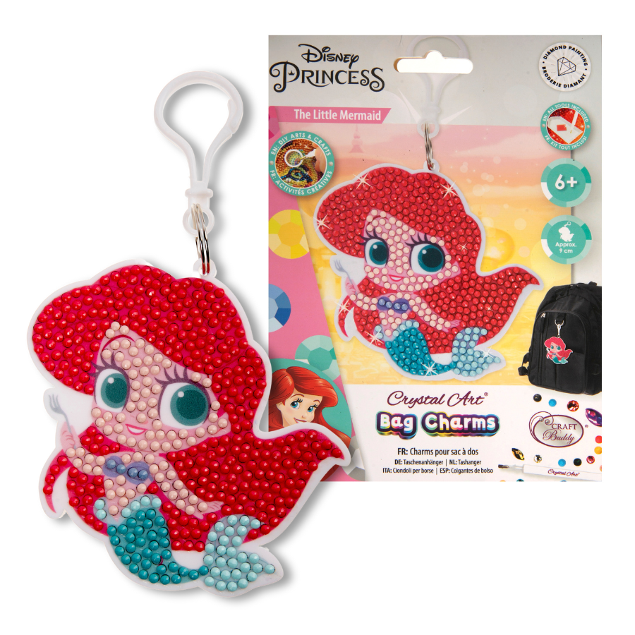 Little Mermaid Crystal Art Bag Charm 10