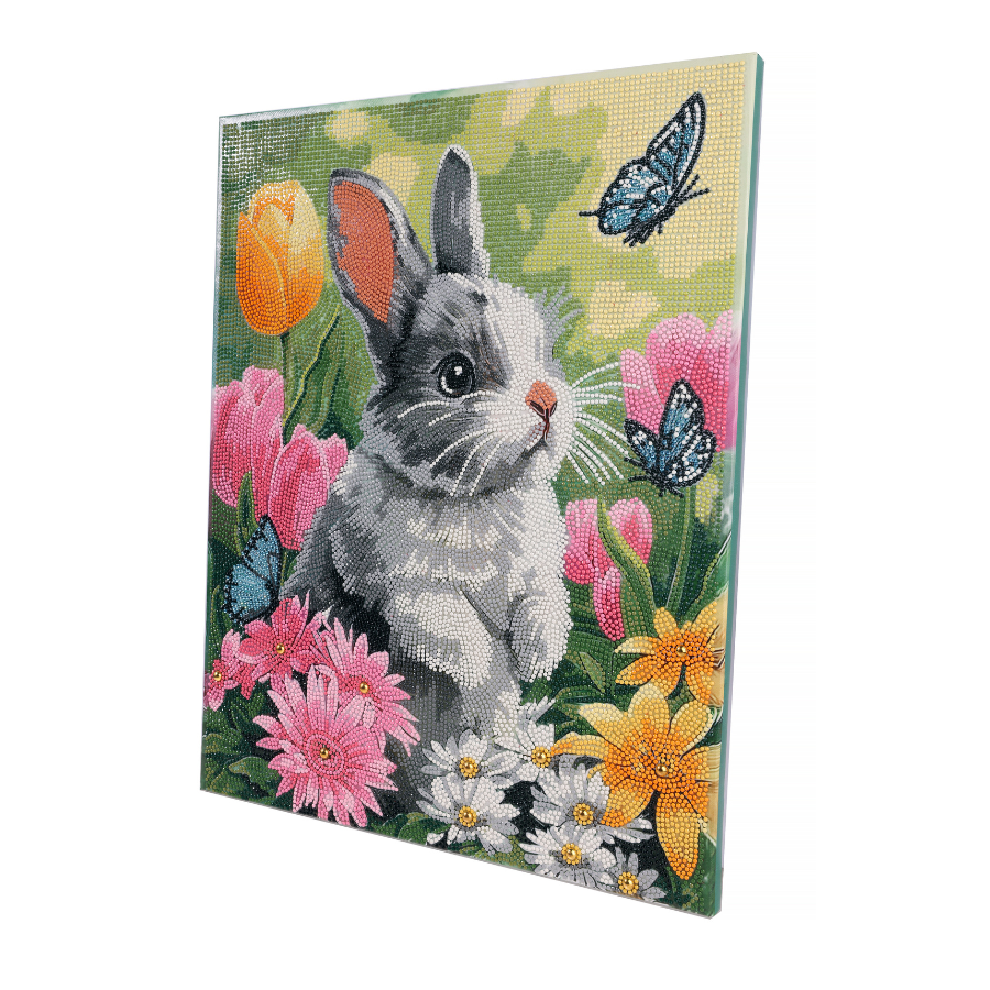 Little Rabbit Crystal Art Canvas Kit 40x50cm