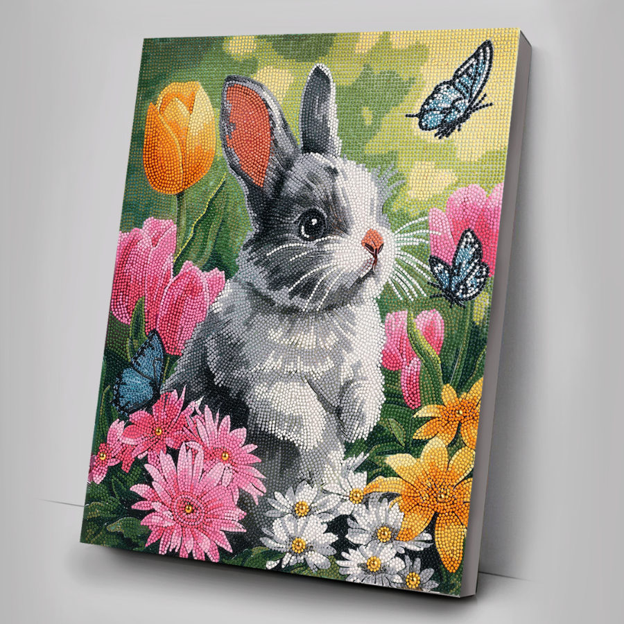 Little Rabbit Crystal Art Canvas Kit 40x50cm