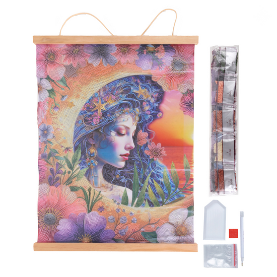 Luna Goddess Crystal Art Scroll Kit 40x50cm 3