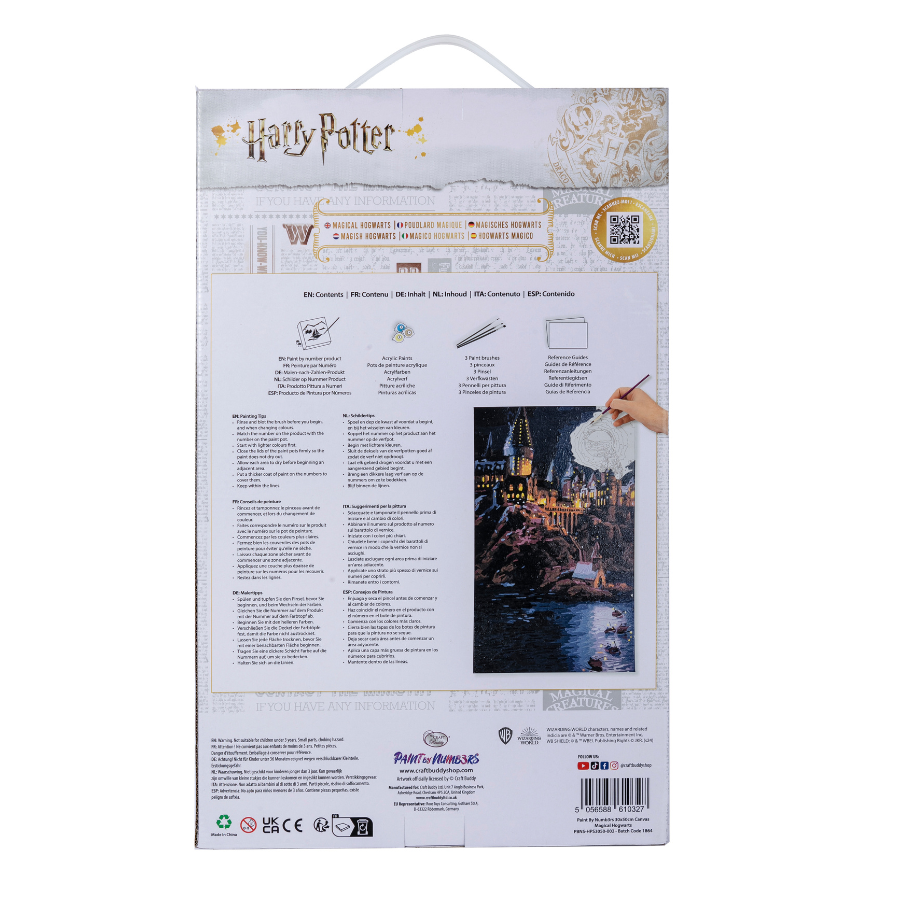 "Magical Hogwarts" Harry Potter Paint By Numb3rs Canvas Kit Back Packaging
