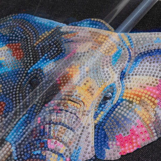 “Majestic Elephant” Crystal Art Canvas 30x30cm Before