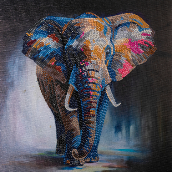 “Majestic Elephant” Crystal Art Canvas 30x30cm Front