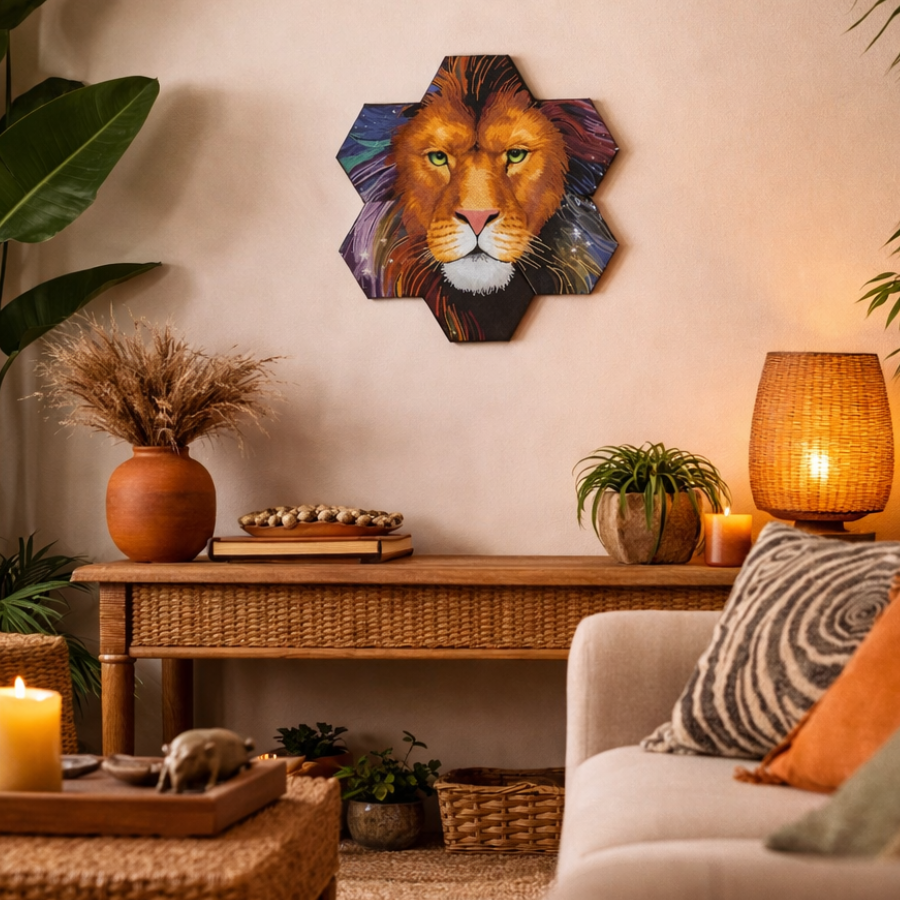 Majestic Lion Crystal Art Hexagon Decoration Kit