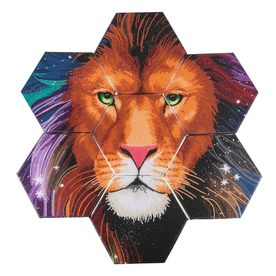 Majestic Lion Crystal Art Hexagon Decoration Kit