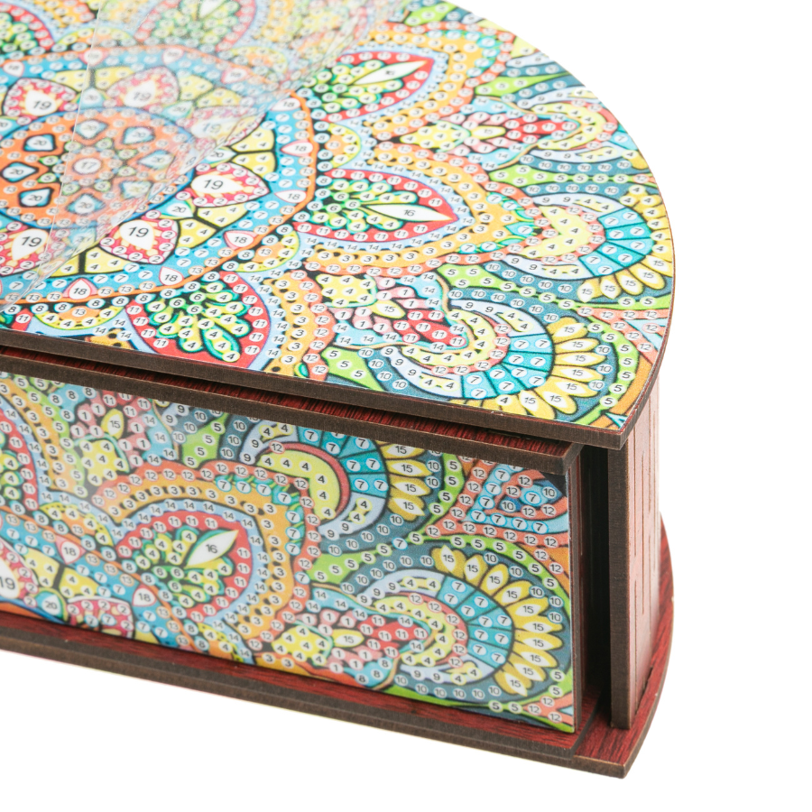 Mandala Treasure Crystal Art Wooden Box Kit