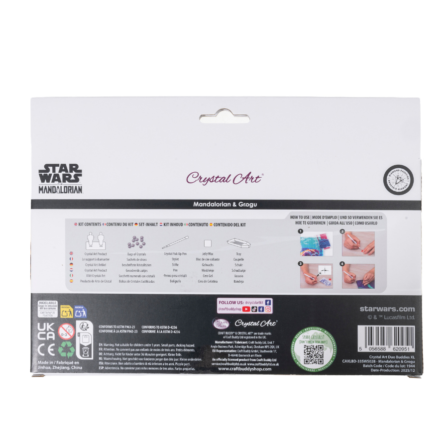 Mandalorian & Grogu Crystal Art Duo Double Buddies XL Star Wars