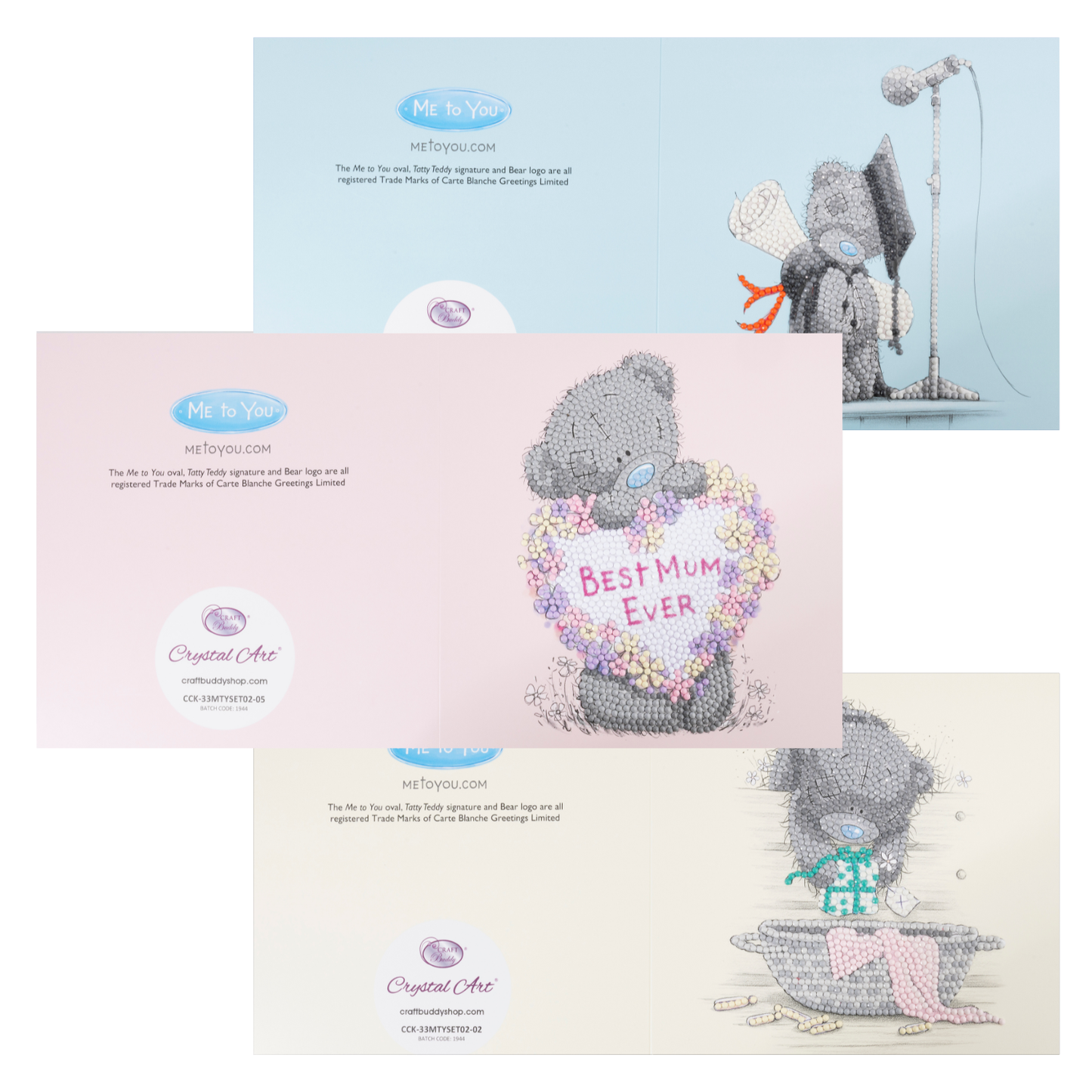 Me To You Occasions Crystal Art Cards - Set of 6