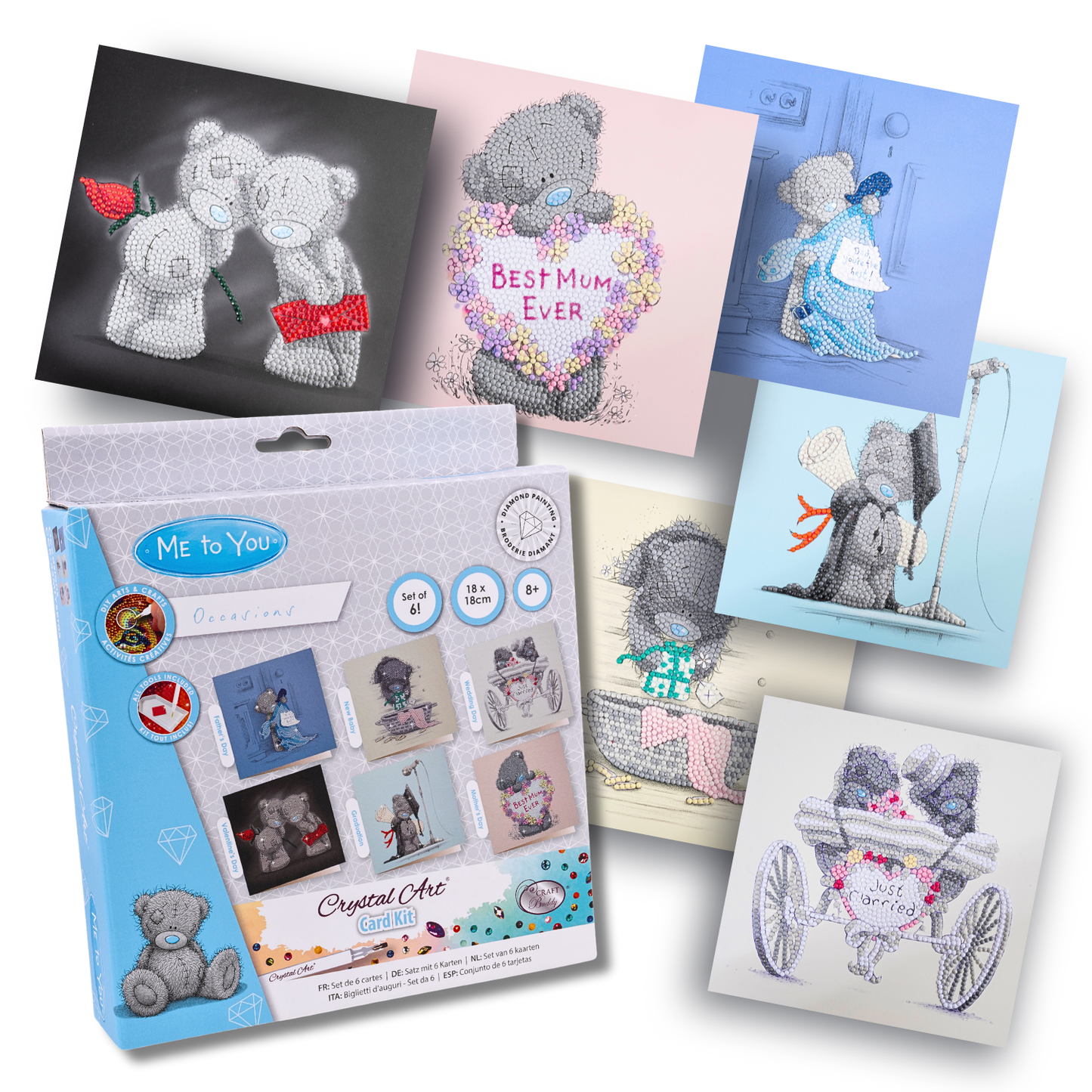 Me To You Occasions Crystal Art Cards - Set of 6