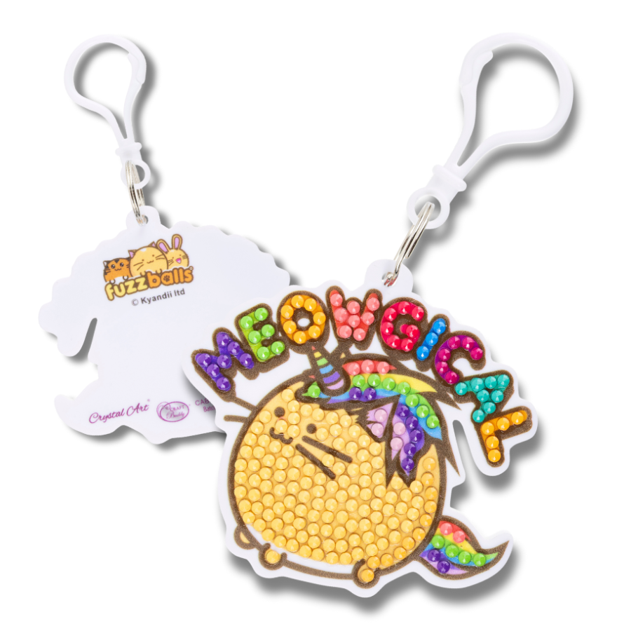 Meowgical Crystal Art Bag Charm Kit Fuzzballs