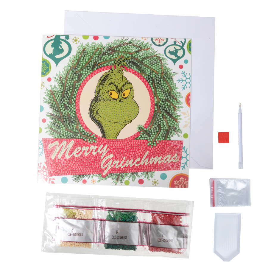 Merry Grinchmas Crystal Art Card 18x18 contents
