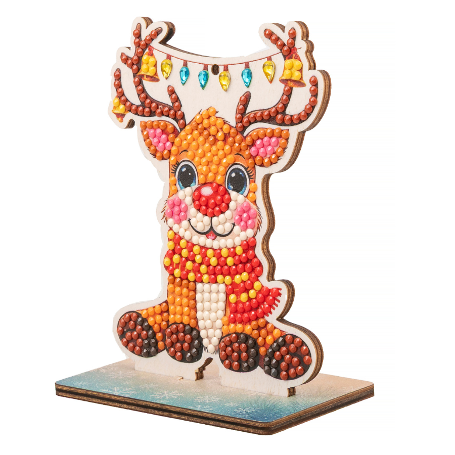 Merry Reindeer Crystal Art Hanging Buddies Decoration angle