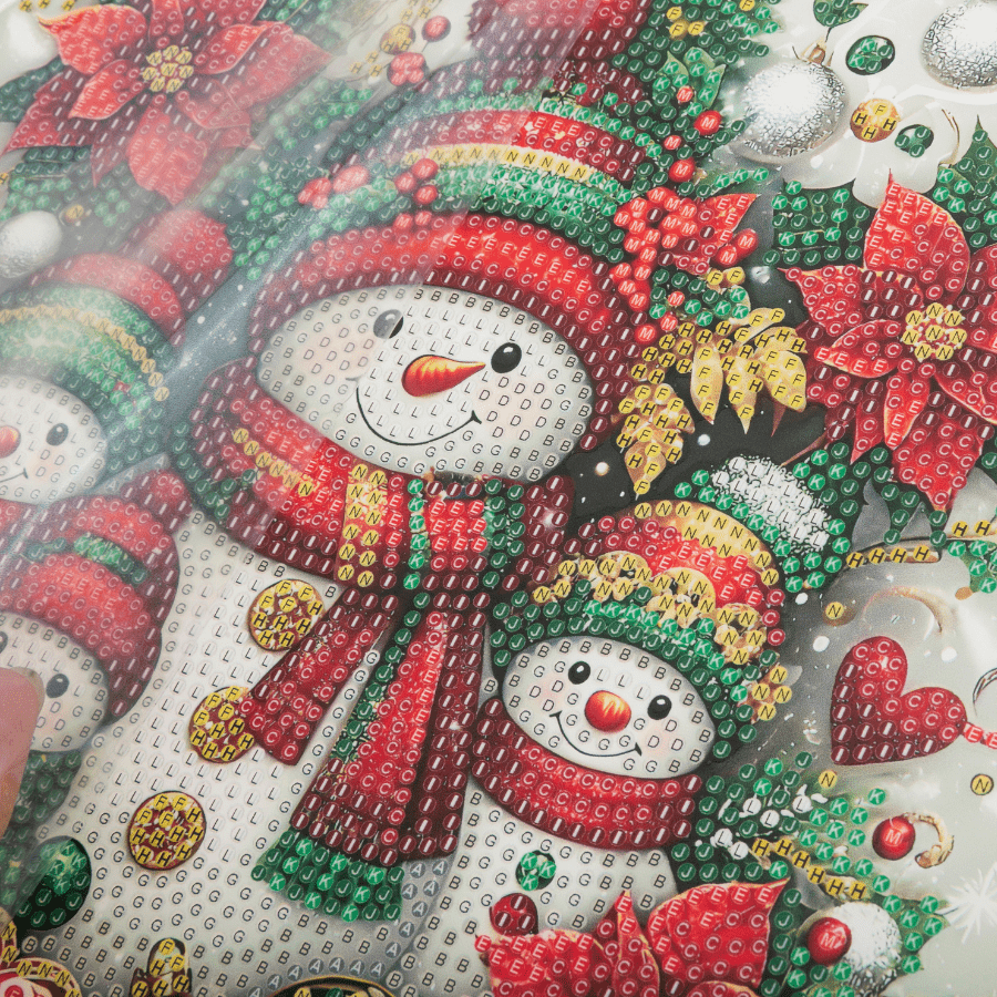 Merry Snowmen Crystal Art Hanging Decoration template