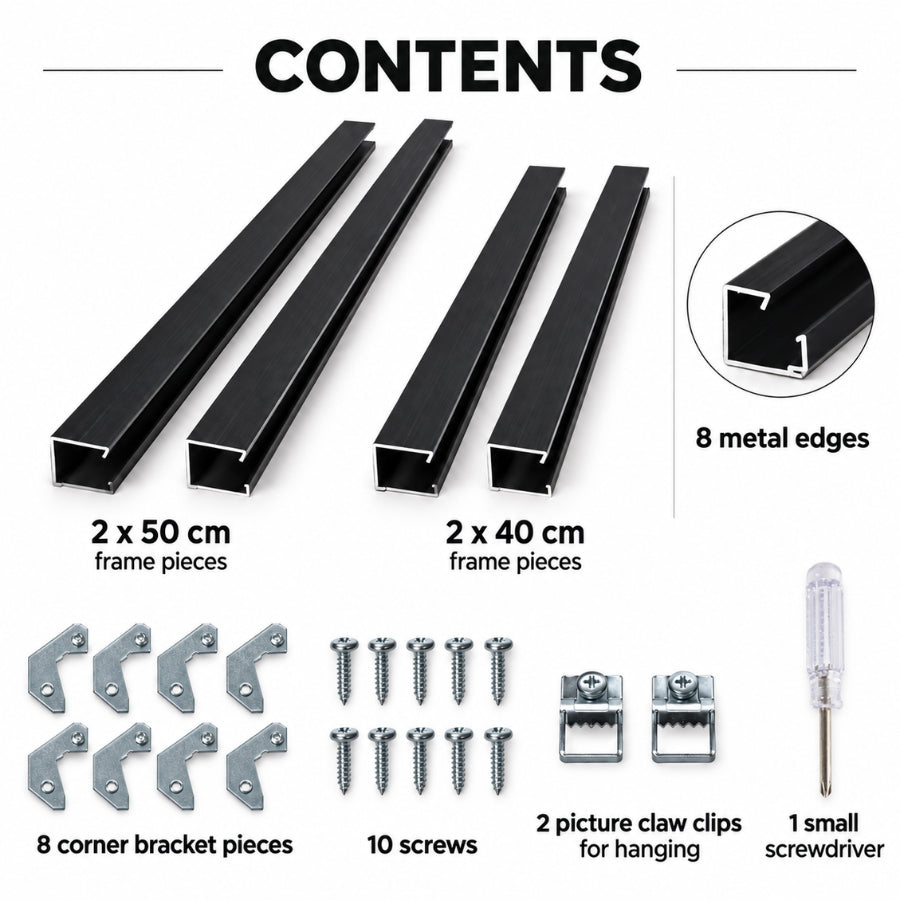Metal Frame Kit for Crystal Art 40x50 Canvases - BLACK