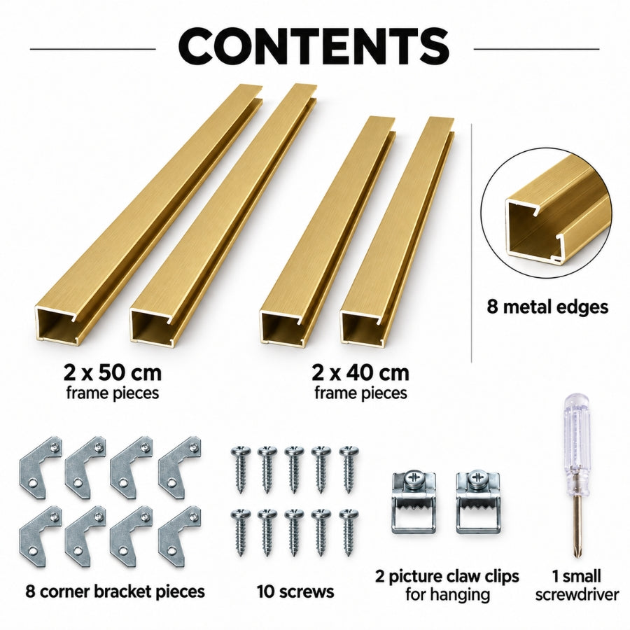Metal Frame Kit for Crystal Art 40x50 Canvases - GOLD