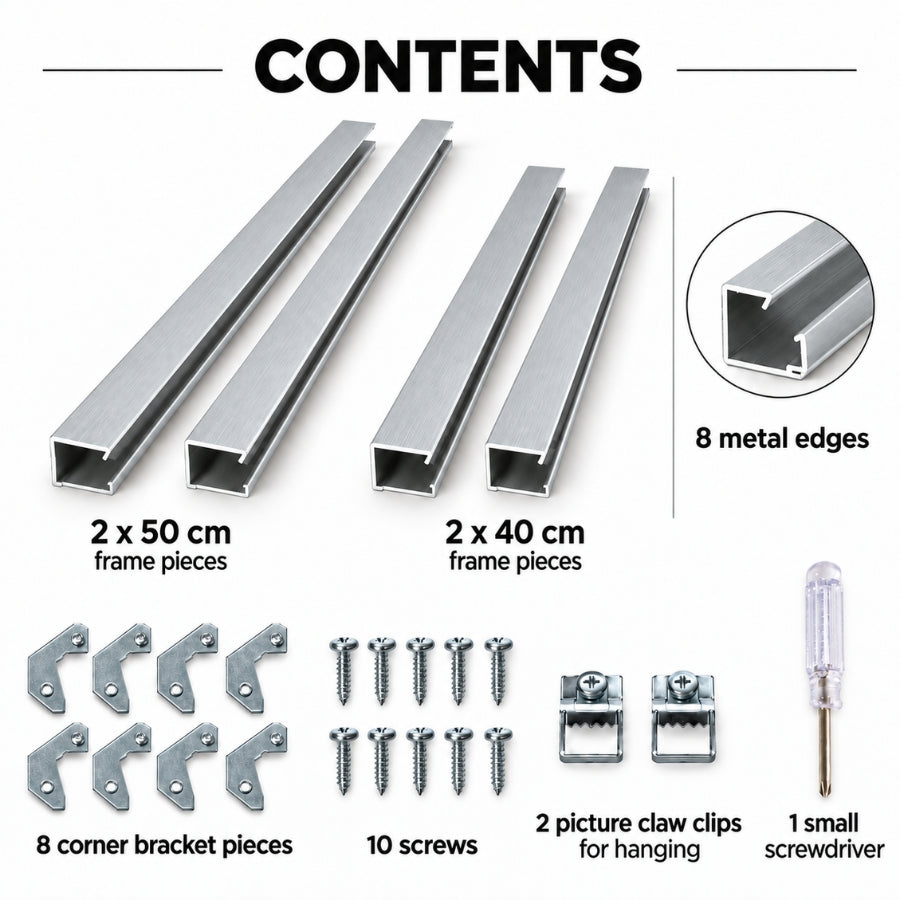 Metal Frame Kit for Crystal Art 40x50 Canvases - SILVER