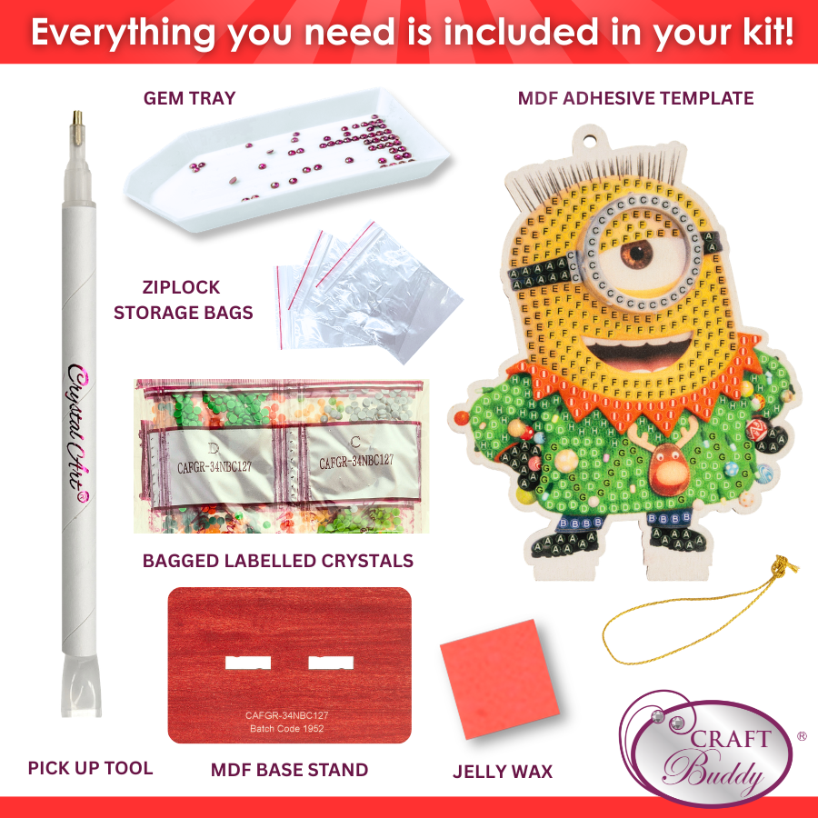 Minion Carl Crystal Art Festive Buddies Kit Minions Series 8