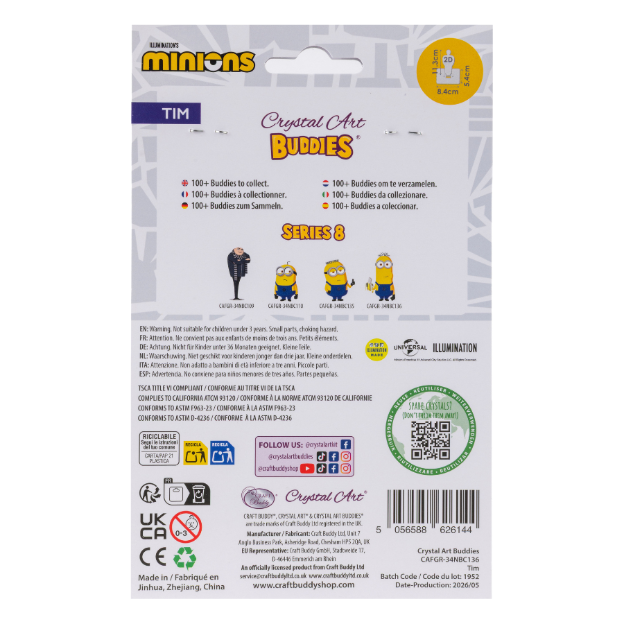 Minion Tim Crystal Art Buddies Kit Minions Series 8