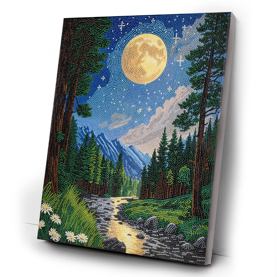Mountain Moonrise Crystal Art Canvas Kit 40x50cm