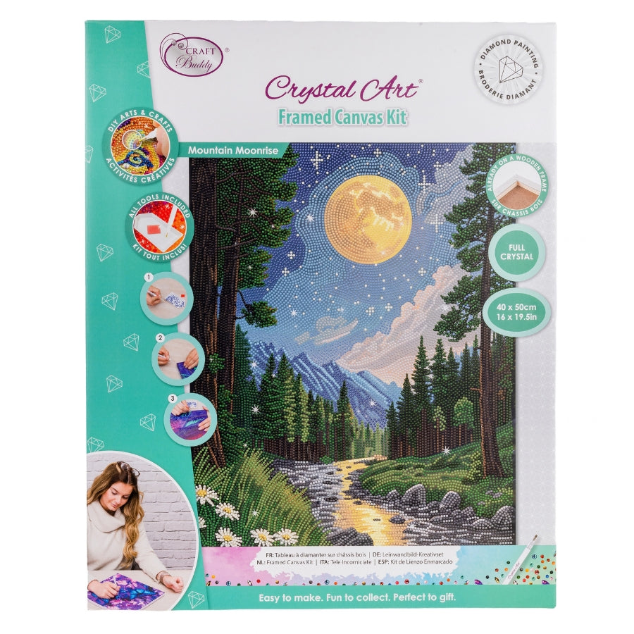 Mountain Moonrise Crystal Art Canvas Kit 40x50cm