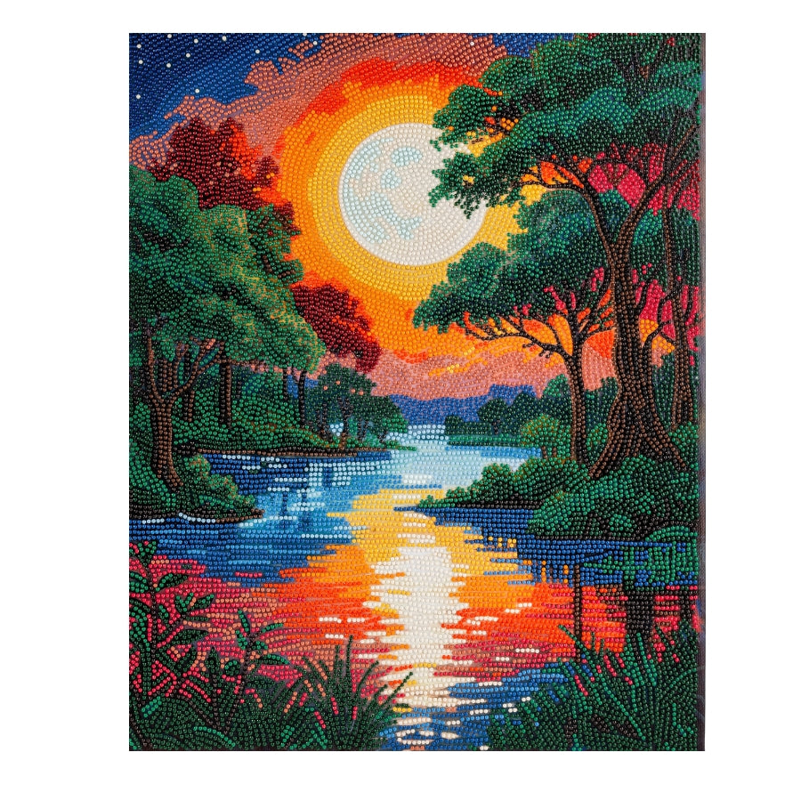 Moonlit Reflections Crystal Art Canvas Kit 40x50cm