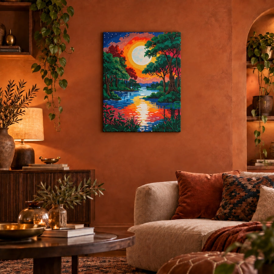 Moonlit Reflections Crystal Art Canvas Kit 40x50cm