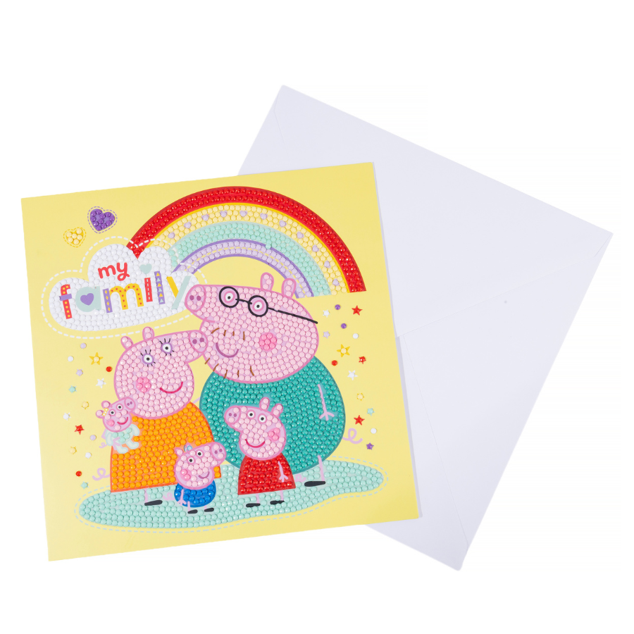 My Family Crystal Art Card 18x18cm Peppa Pig