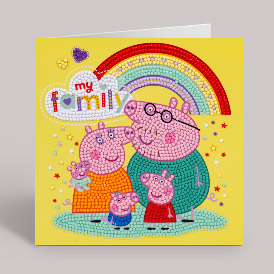 My Family Crystal Art Card 18x18cm Peppa Pig
