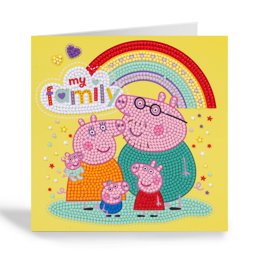 My Family Crystal Art Card 18x18cm Peppa Pig